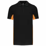 PS_K232_BLACK-ORANGE - Hidalgo-werbeartikel Tweekleurige piquépolo korte mouwen heren, black / orange — productfoto 16