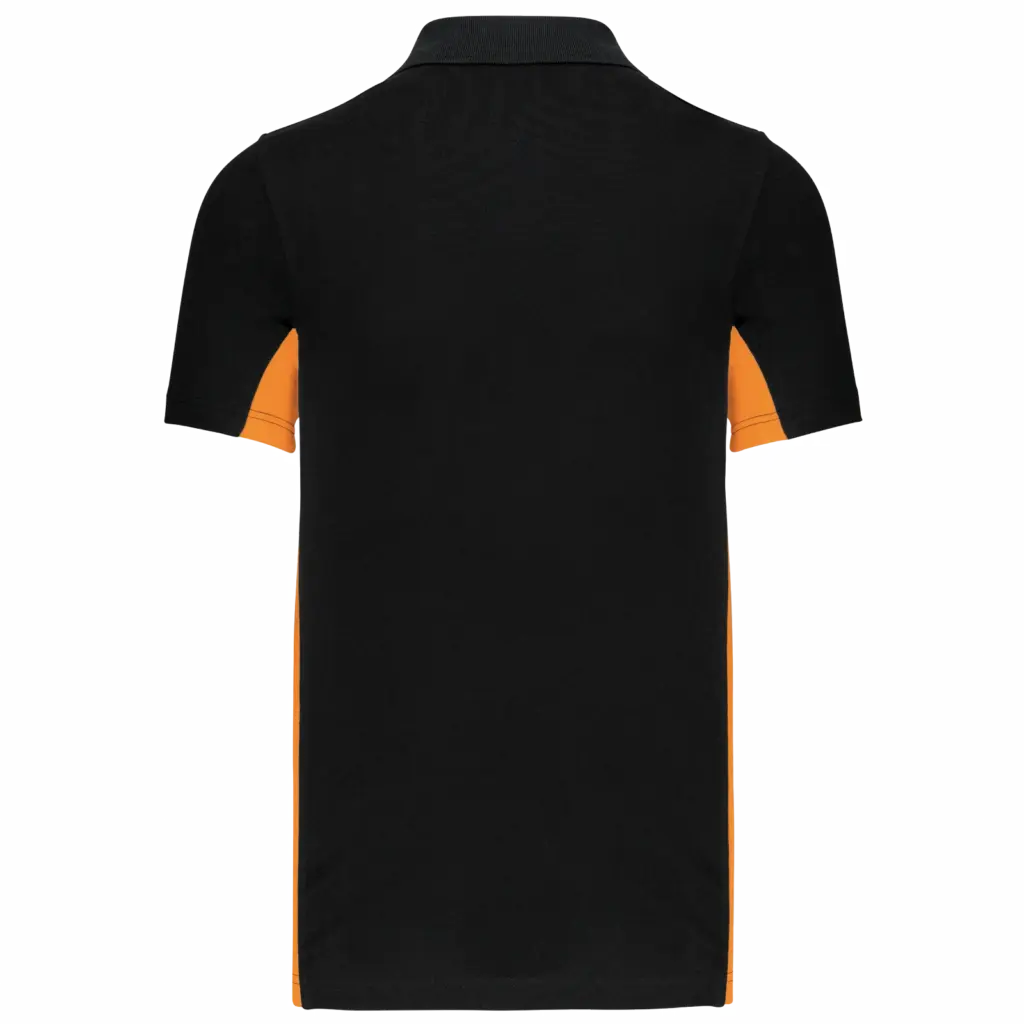 PS_K232-B_BLACK-ORANGE - Hidalgo-werbeartikel Tweekleurige piquépolo korte mouwen heren, black / orange — productfoto 17