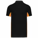 PS_K232-B_BLACK-ORANGE - Hidalgo-werbeartikel Tweekleurige piquépolo korte mouwen heren, black / orange — productfoto 17