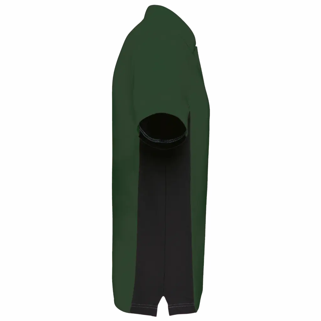 PS_K232-S_FORESTGREEN-BLACK - Hidalgo-werbeartikel Tweekleurige piquépolo korte mouwen heren, forest green / black — productfoto 18