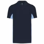 PS_K232_NAVY-SKYBLUE - Hidalgo-werbeartikel Tweekleurige piquépolo korte mouwen heren, navy / sky blue — productfoto 22