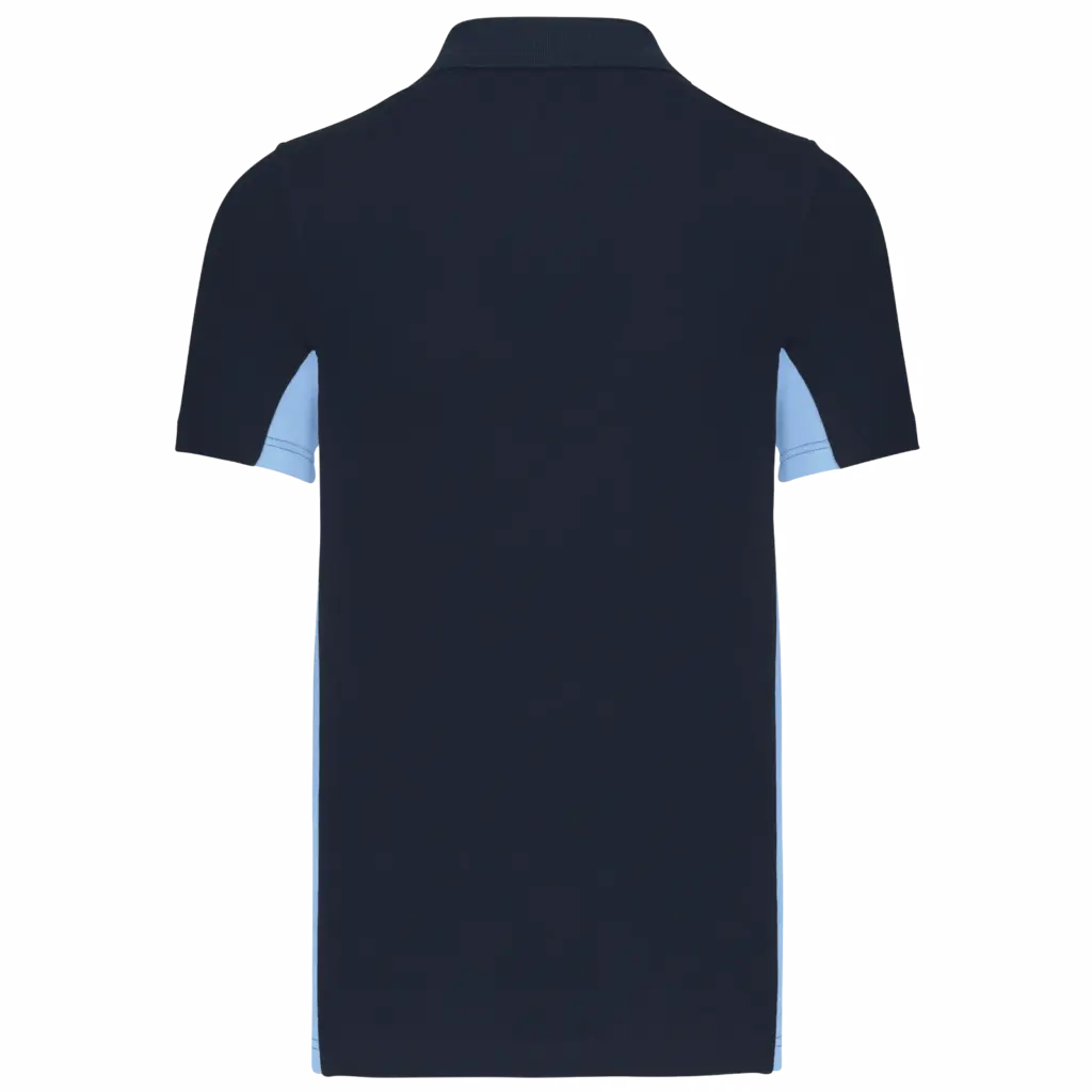 PS_K232-B_NAVY-SKYBLUE - Hidalgo-werbeartikel Tweekleurige piquépolo korte mouwen heren, navy / sky blue — productfoto 23