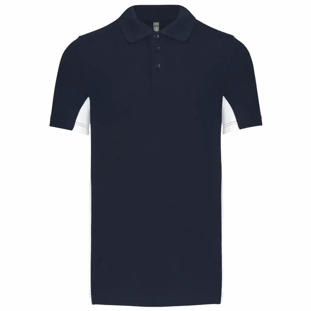 PS_K232_NAVY-WHITE - Hidalgo-werbeartikel Tweekleurige piquépolo korte mouwen heren, navy / white — productfoto 25