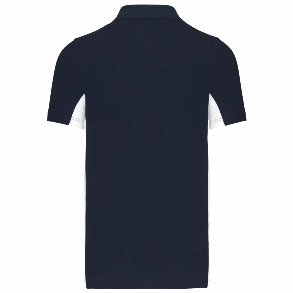 PS_K232-B_NAVY-WHITE - Hidalgo-werbeartikel Tweekleurige piquépolo korte mouwen heren, navy / white — productfoto 26