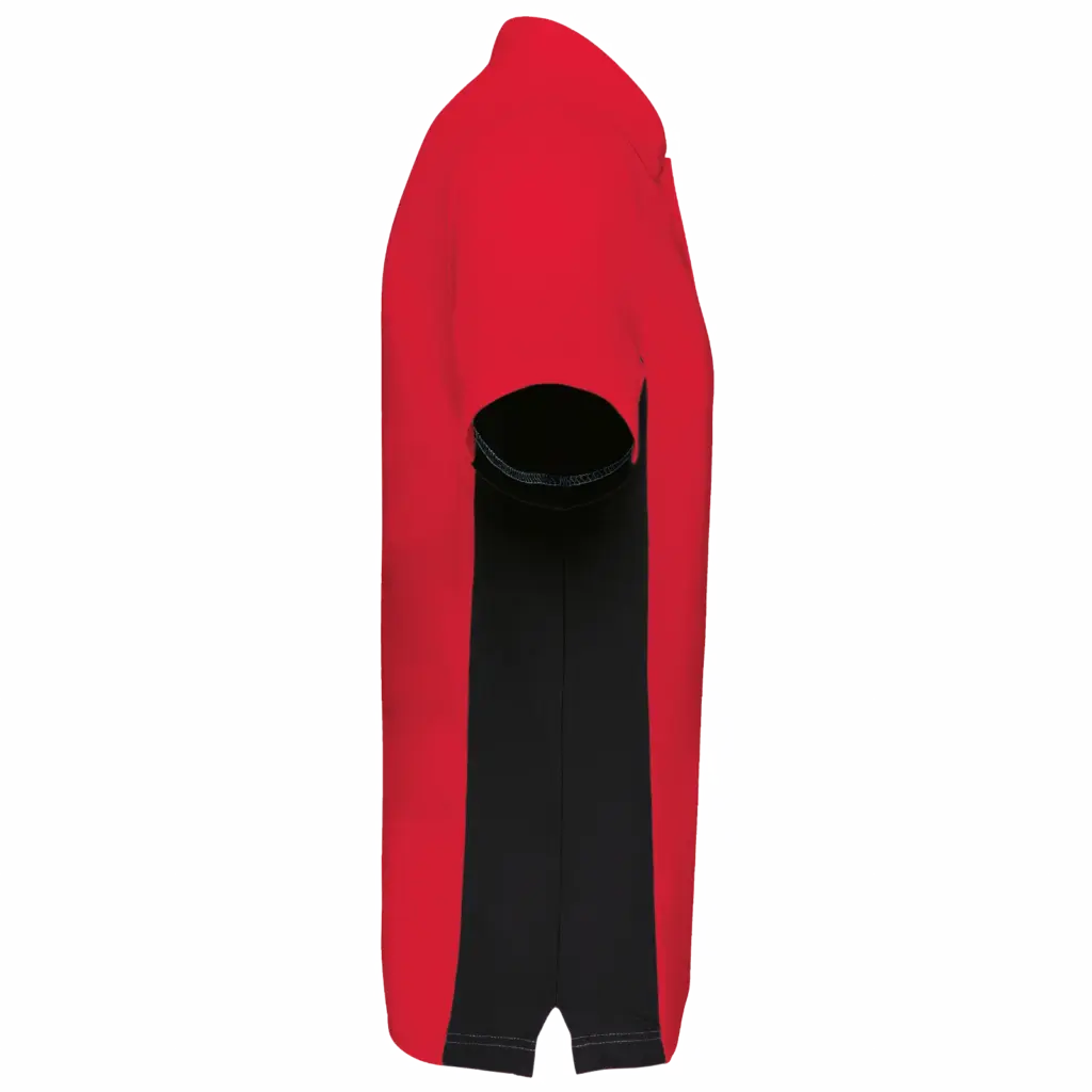 PS_K232-S_RED-BLACK - Hidalgo-werbeartikel Tweekleurige piquépolo korte mouwen heren, red / black — productfoto 27