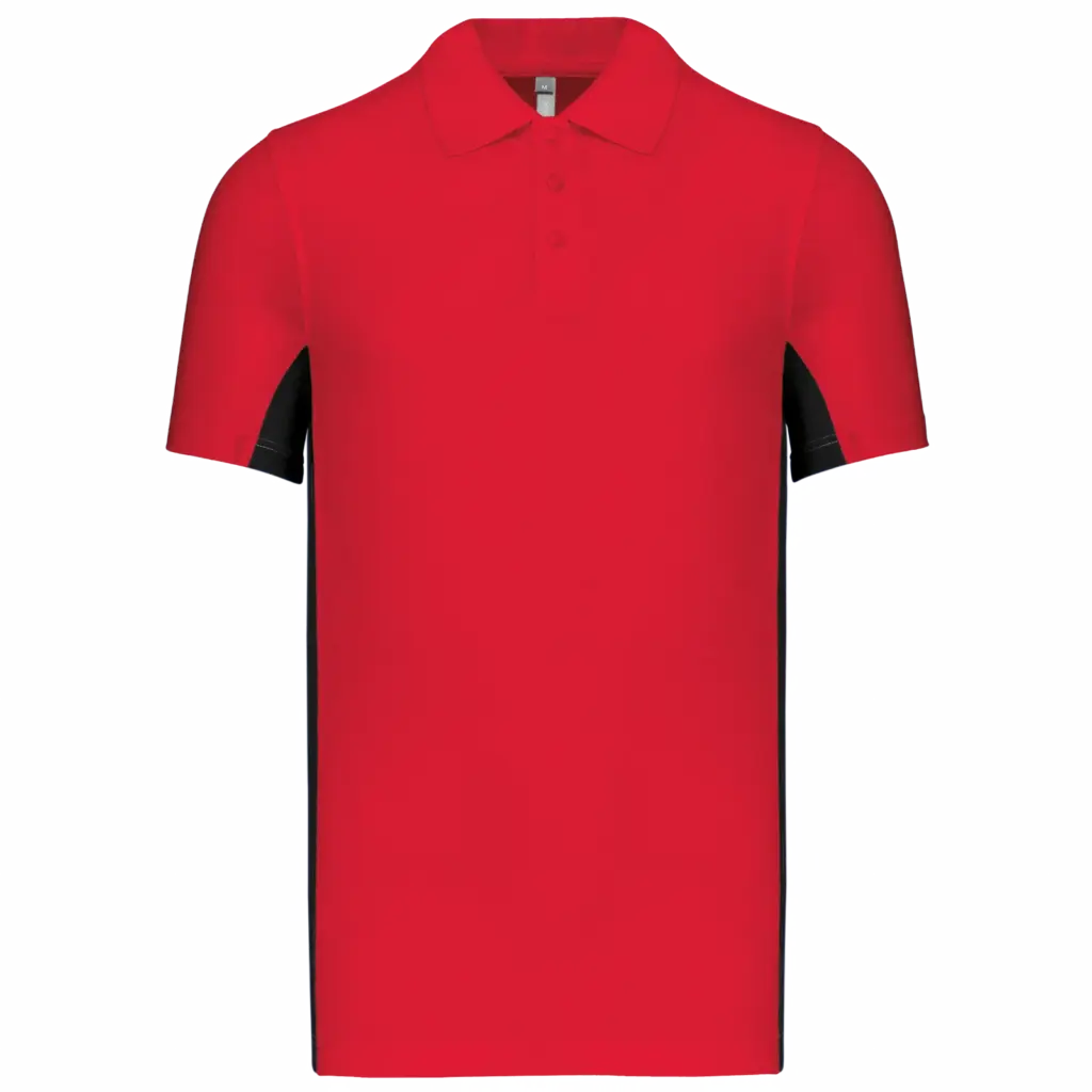 PS_K232_RED-BLACK - Hidalgo-werbeartikel Tweekleurige piquépolo korte mouwen heren, red / black — productfoto 28