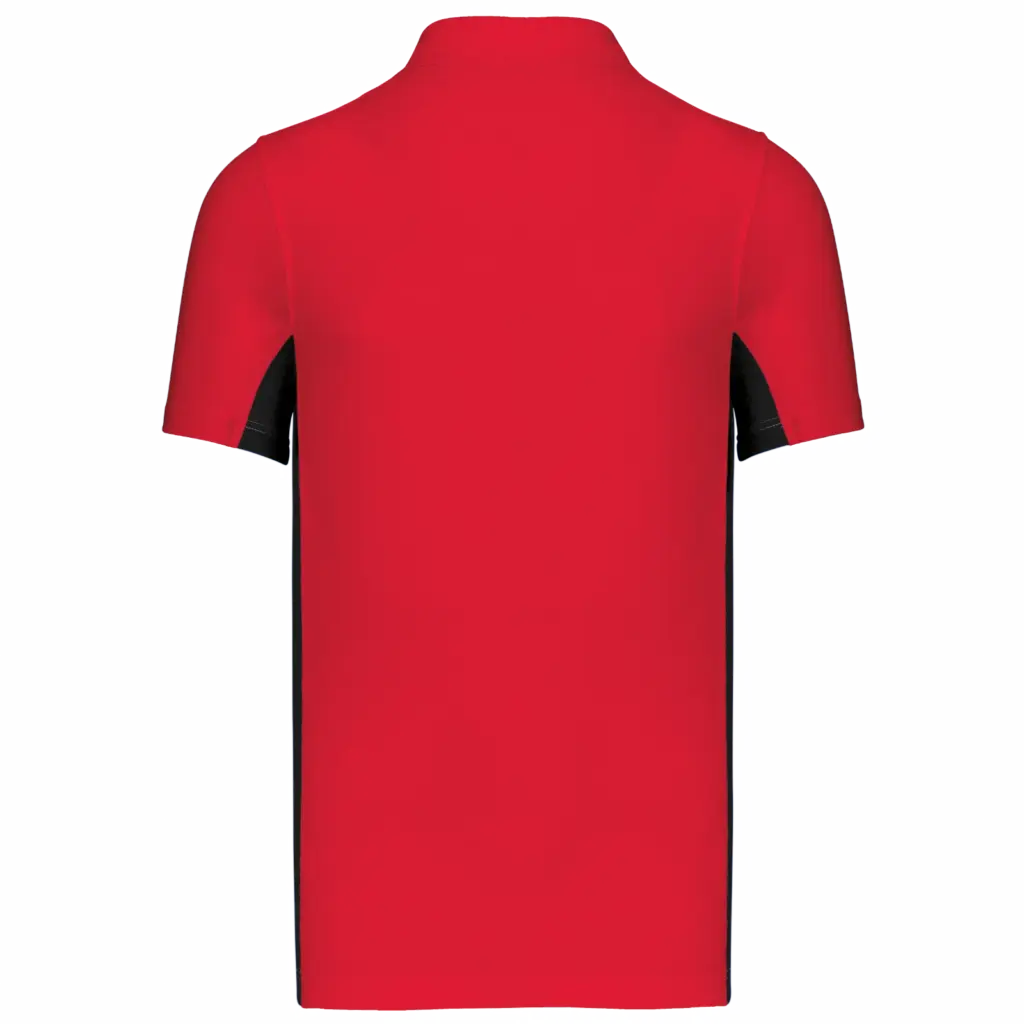 PS_K232-B_RED-BLACK - Hidalgo-werbeartikel Tweekleurige piquépolo korte mouwen heren, red / black — productfoto 29