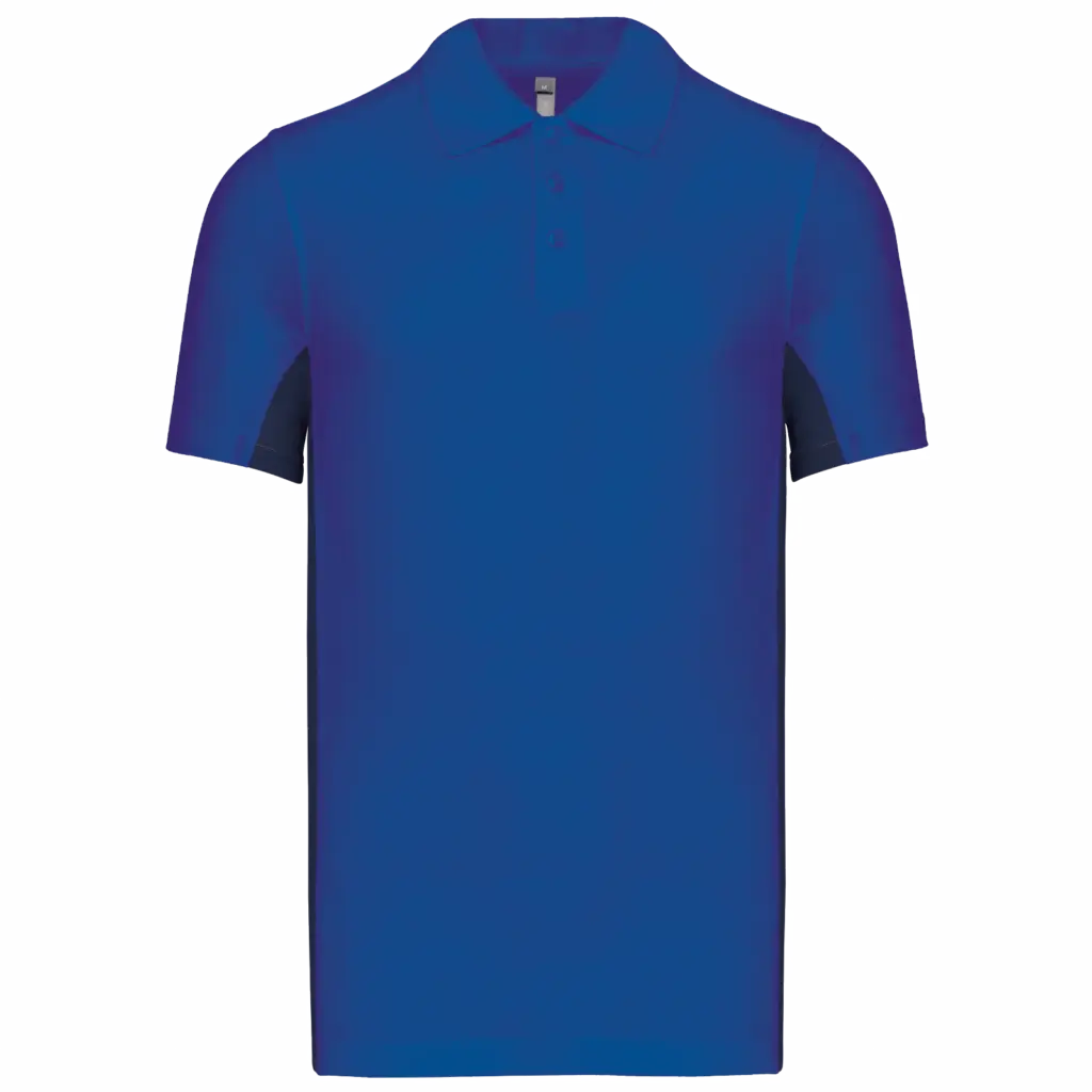 PS_K232_ROYALBLUE-NAVY - Hidalgo-werbeartikel Tweekleurige piquépolo korte mouwen heren, royal blue / navy — productfoto 31