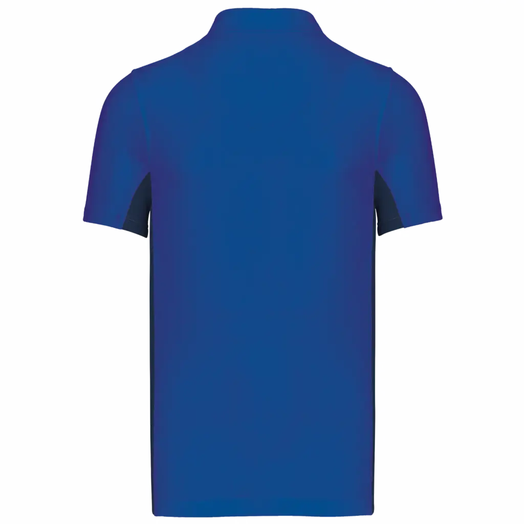 PS_K232-B_ROYALBLUE-NAVY - Hidalgo-werbeartikel Tweekleurige piquépolo korte mouwen heren, royal blue / navy — productfoto 32