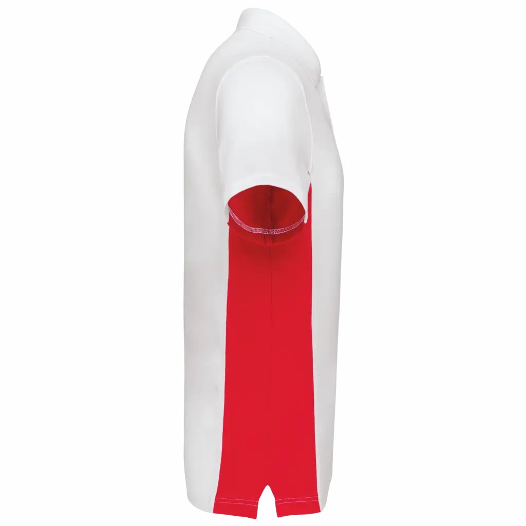 PS_K232-S_WHITE-RED - Hidalgo-werbeartikel Tweekleurige piquépolo korte mouwen heren, white / red — productfoto 33
