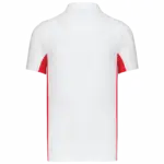 PS_K232-B_WHITE-RED - Hidalgo-werbeartikel Tweekleurige piquépolo korte mouwen heren, white / red — productfoto 35
