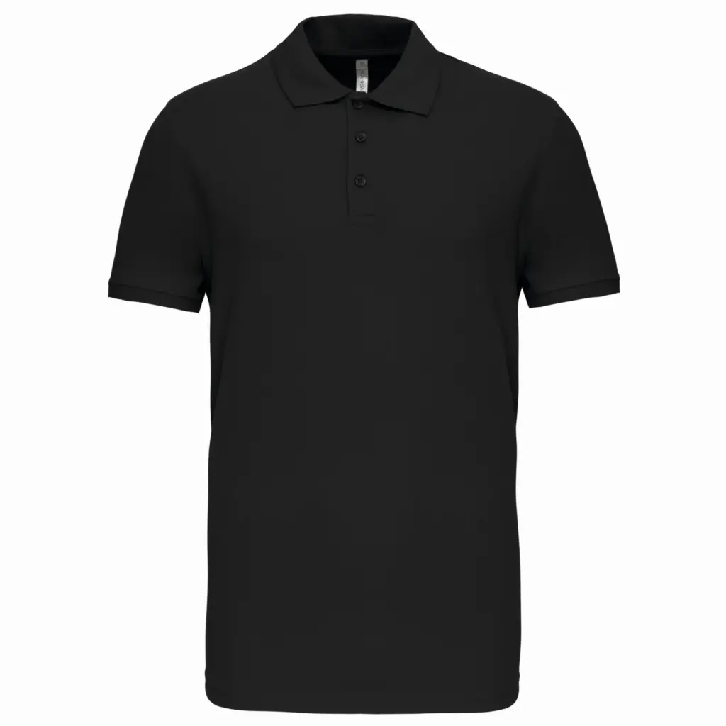 Piquépolo korte mouwen heren, black — productfoto 14