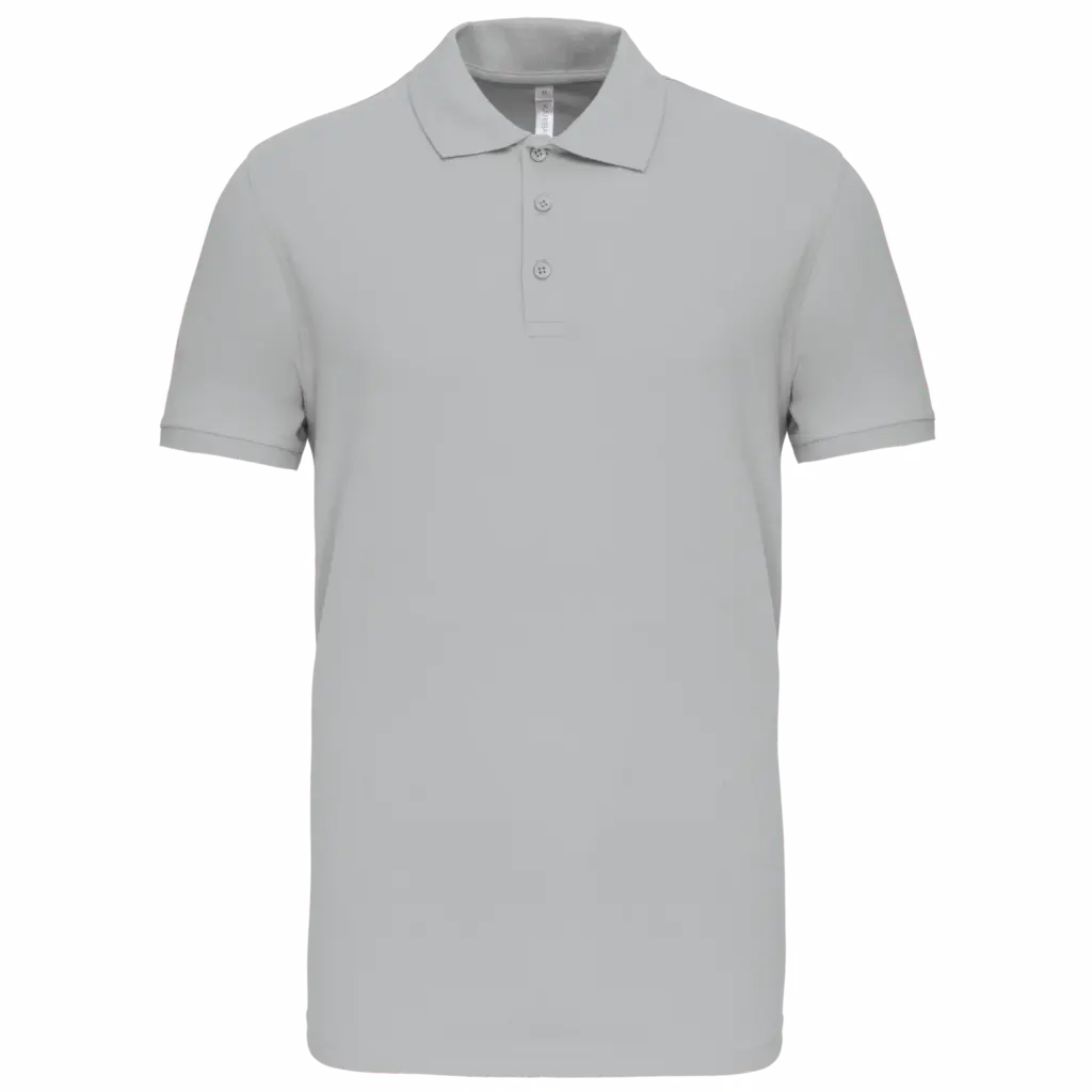 Piquépolo korte mouwen heren, snow grey — productfoto 29