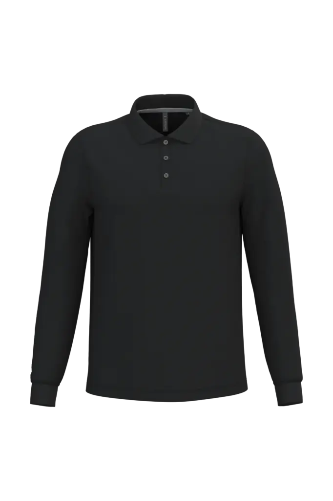 PS_K243_BLACK - Hidalgo-werbeartikel Polo lange mouwen, black — productfoto 15