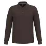 PS_K243_CHOCOLATE - Hidalgo-werbeartikel Polo lange mouwen, chocolate — productfoto 18