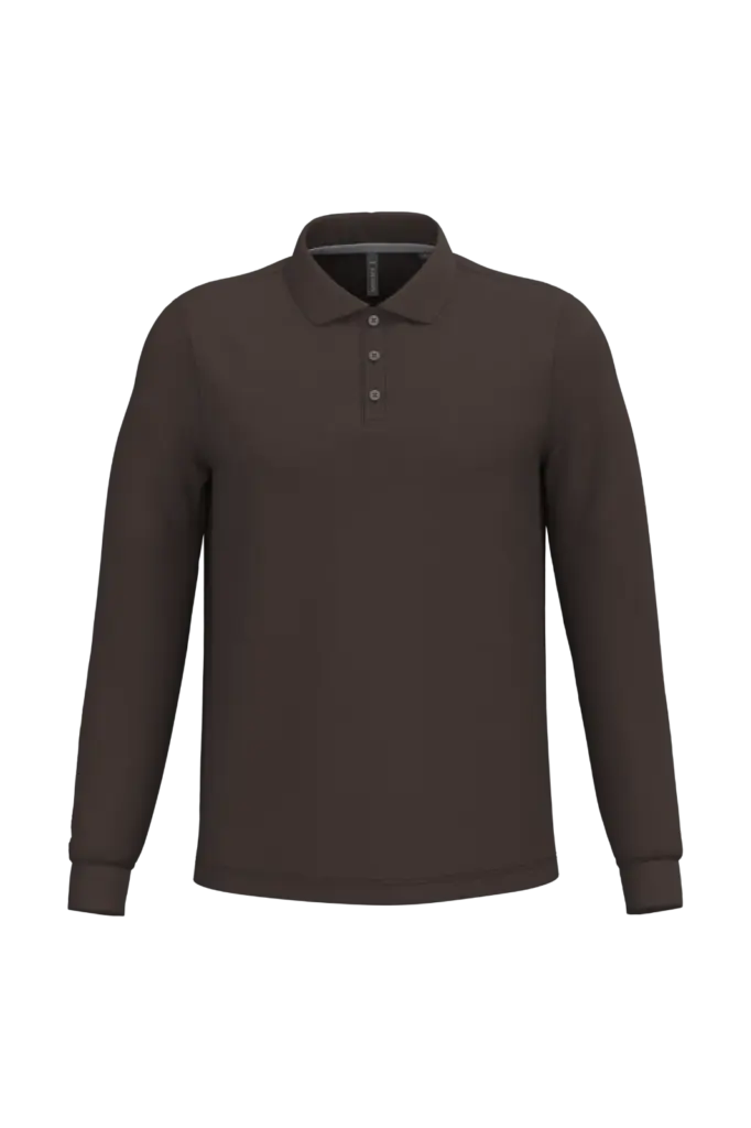 PS_K243_CHOCOLATE - Hidalgo-werbeartikel Polo lange mouwen, chocolate — productfoto 18