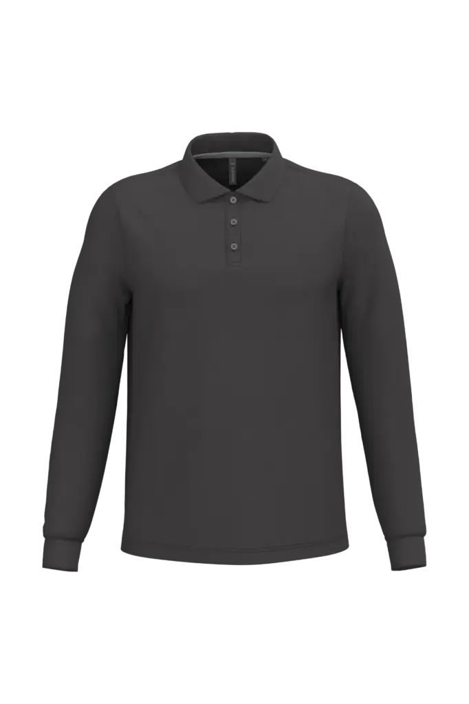 PS_K243_DARKGREY - Hidalgo-werbeartikel Polo lange mouwen, dark grey — productfoto 21