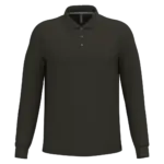 PS_K243_DARKKHAKI - Hidalgo-werbeartikel Polo lange mouwen, dark khaki — productfoto 24