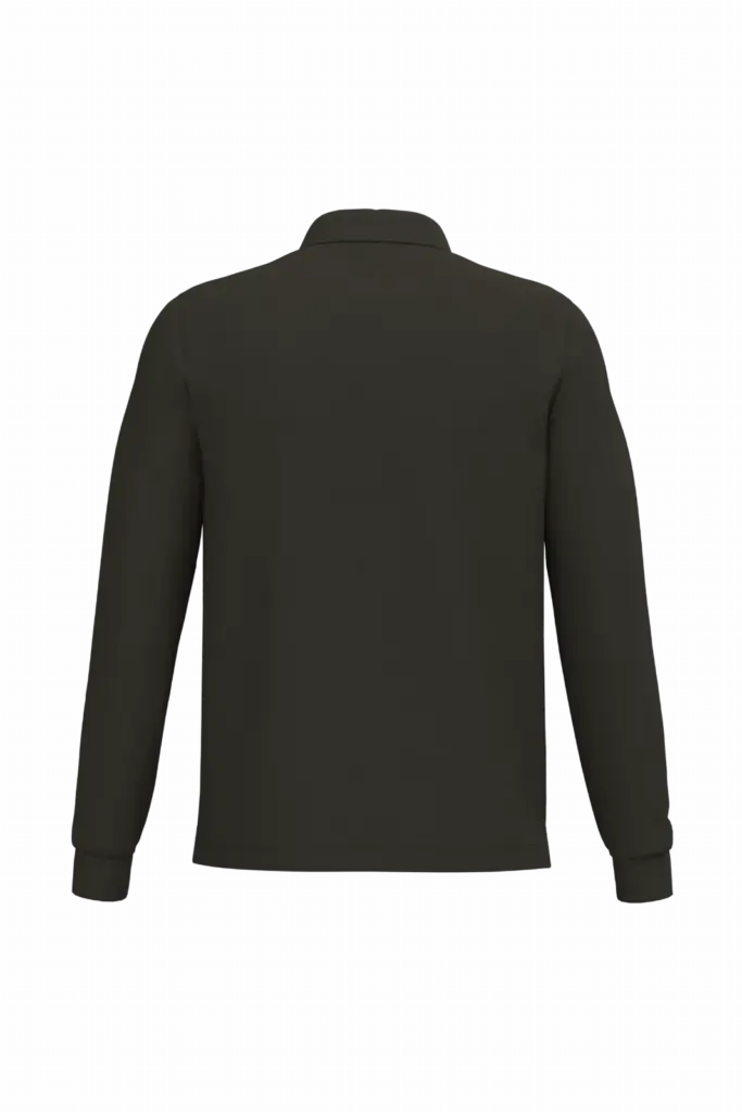 PS_K243-B_DARKKHAKI - Hidalgo-werbeartikel Polo lange mouwen, dark khaki — productfoto 25