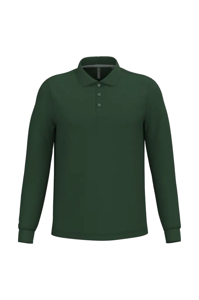 PS_K243_FORESTGREEN - Hidalgo-werbeartikel Polo lange mouwen, forest green — productfoto 27