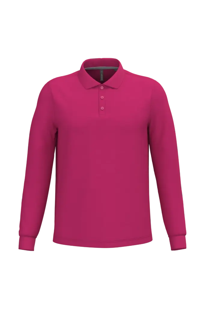 PS_K243_FUCHSIA - Hidalgo-werbeartikel Polo lange mouwen, fuchsia — productfoto 30