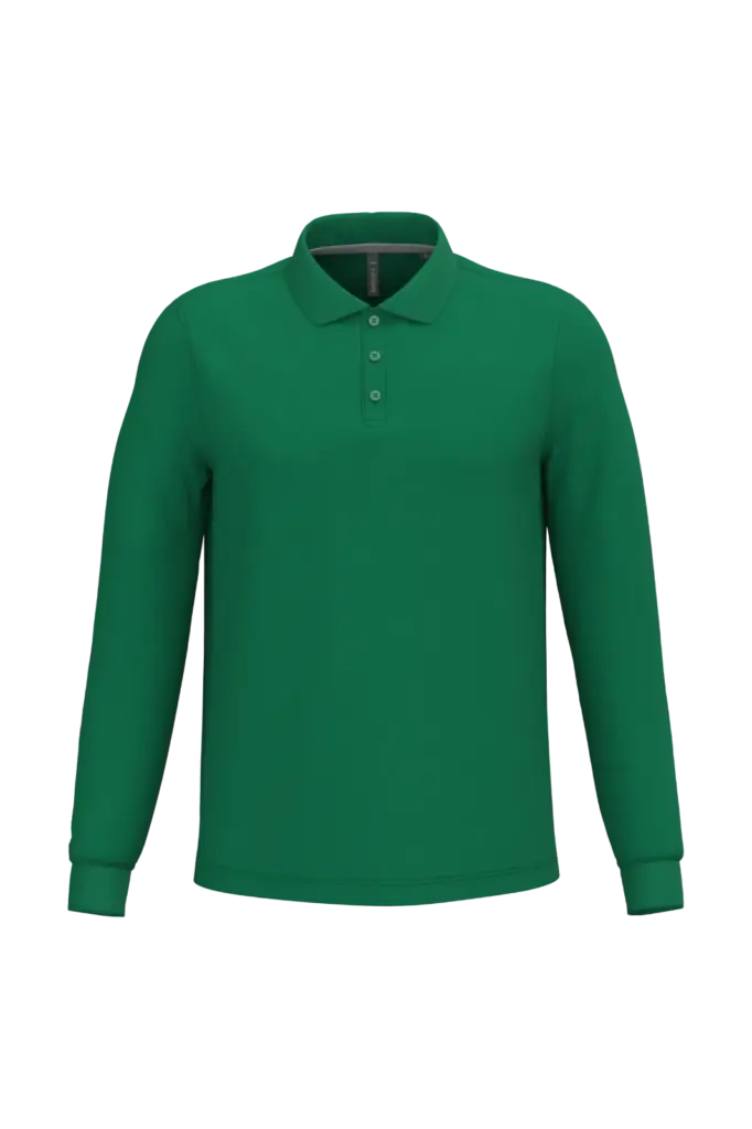 PS_K243_KELLYGREEN - Hidalgo-werbeartikel Polo lange mouwen, kelly green — productfoto 33