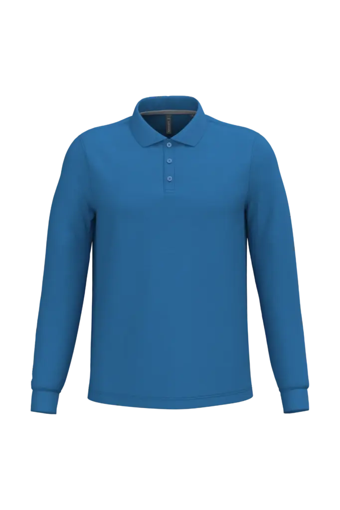 PS_K243_LIGHTROYALBLUE - Hidalgo-werbeartikel Polo lange mouwen, light royal blue — productfoto 36
