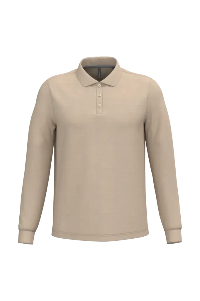 PS_K243_LIGHTSAND - Hidalgo-werbeartikel Polo lange mouwen, light sand — productfoto 39