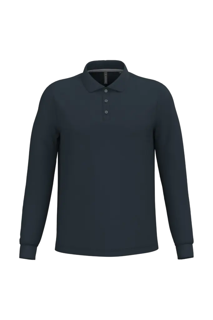 PS_K243_NAVY - Hidalgo-werbeartikel Polo lange mouwen, navy — productfoto 45