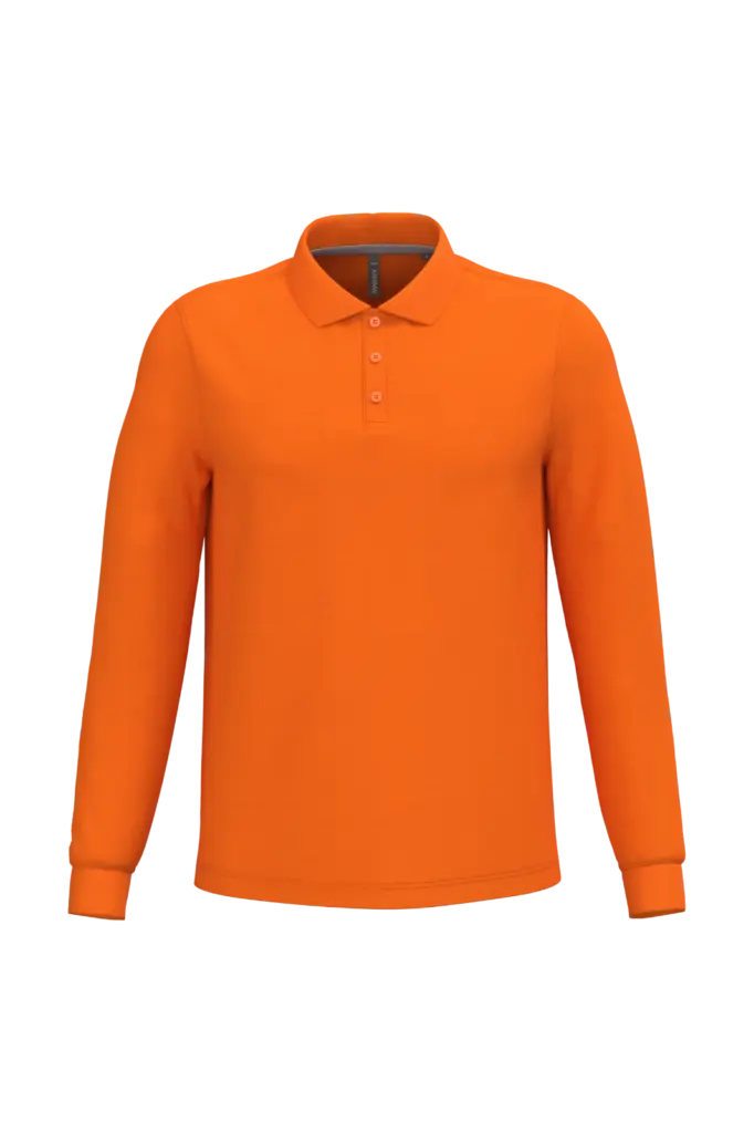 PS_K243_ORANGE - Hidalgo-werbeartikel Polo lange mouwen, orange — productfoto 48