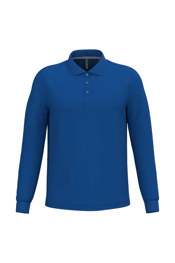 PS_K243_ROYALBLUE - Hidalgo-werbeartikel Polo lange mouwen, royal blue — productfoto 60