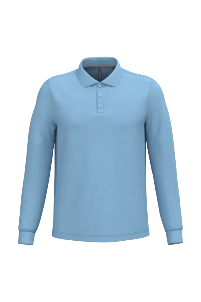 PS_K243_SKYBLUE - Hidalgo-werbeartikel Polo lange mouwen, sky blue — productfoto 63