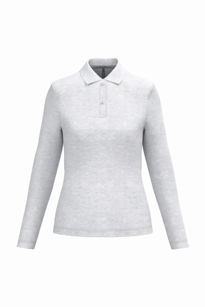 Damespolo lange mouwen, ash heather — productfoto 8
