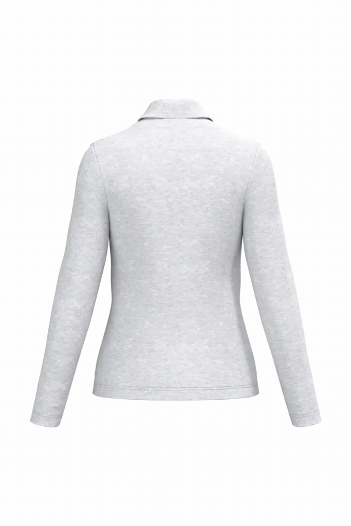 Damespolo lange mouwen, ash heather — productfoto 9