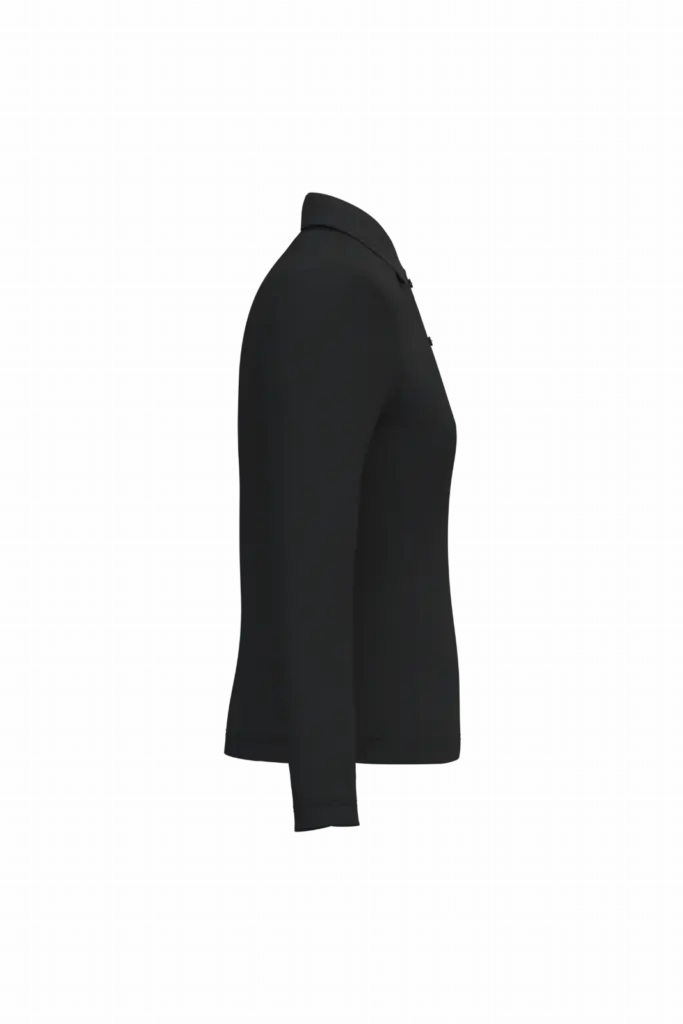 Damespolo lange mouwen, black — productfoto 10