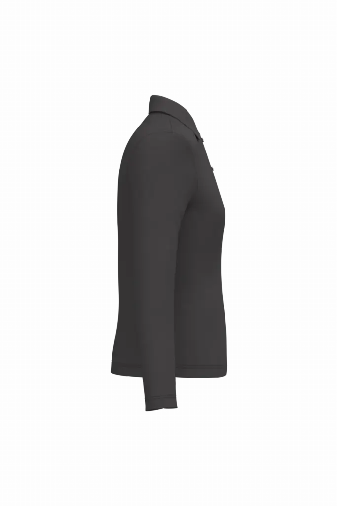 Damespolo lange mouwen, dark grey — productfoto 16