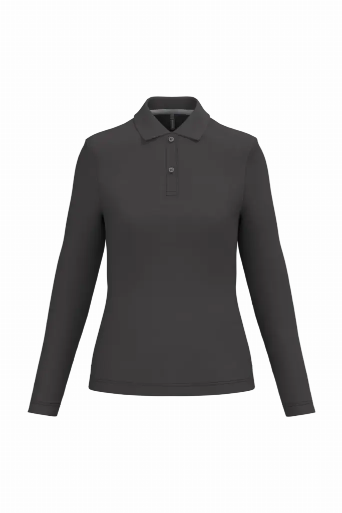 Damespolo lange mouwen, dark grey — productfoto 17