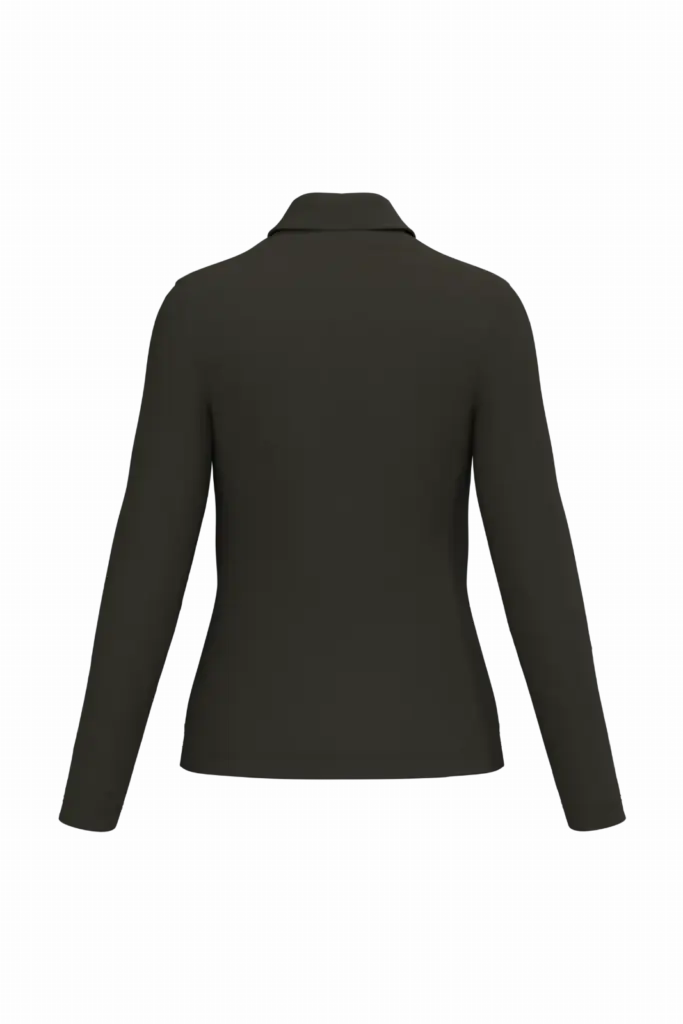 Damespolo lange mouwen, dark khaki — productfoto 21