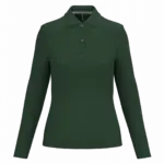 Damespolo lange mouwen, forest green — productfoto 23