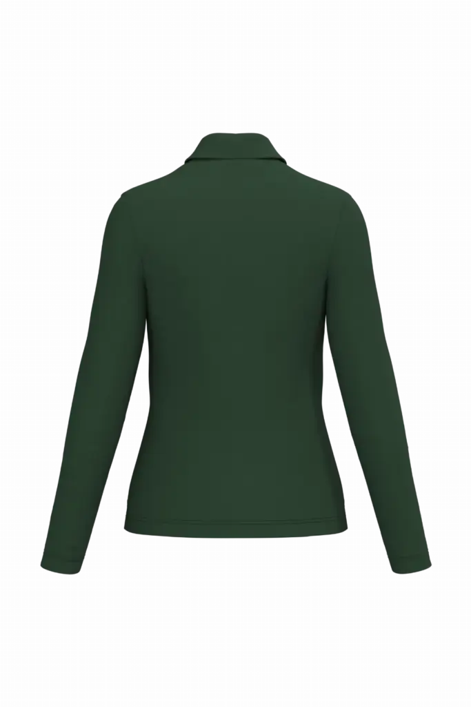 Damespolo lange mouwen, forest green — productfoto 24