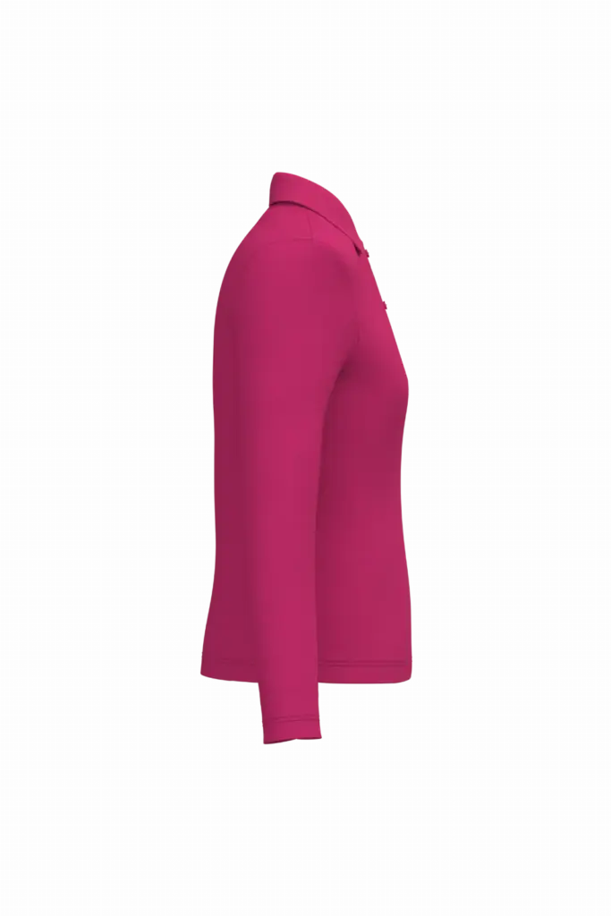 Damespolo lange mouwen, fuchsia — productfoto 25