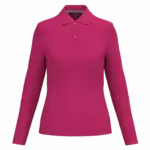 Damespolo lange mouwen, fuchsia — productfoto 26