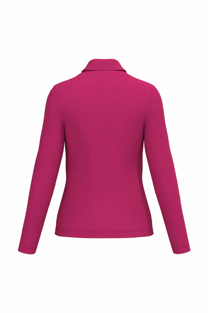 Damespolo lange mouwen, fuchsia — productfoto 27