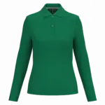 Damespolo lange mouwen, kelly green — productfoto 29