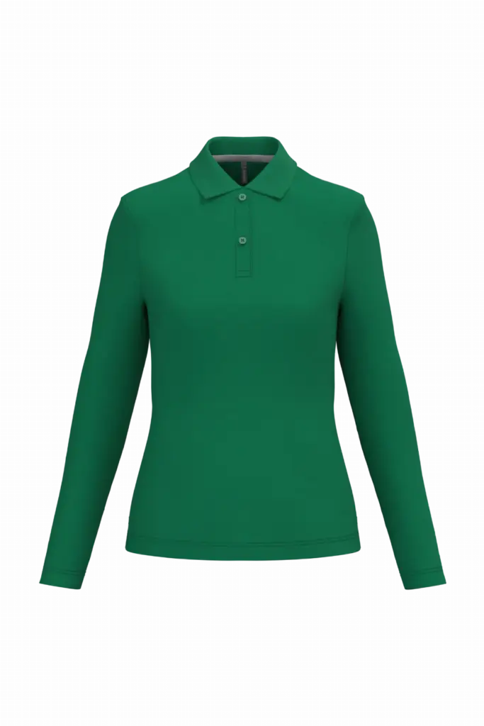 Damespolo lange mouwen, kelly green — productfoto 29
