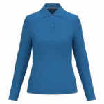 Damespolo lange mouwen, light royal blue — productfoto 32