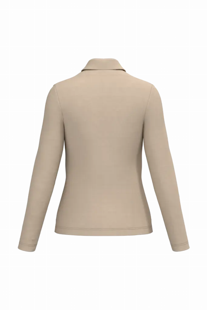 Damespolo lange mouwen, light sand — productfoto 36