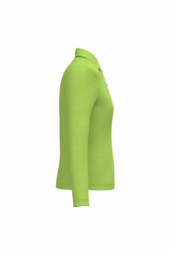 Damespolo lange mouwen, lime — productfoto 37