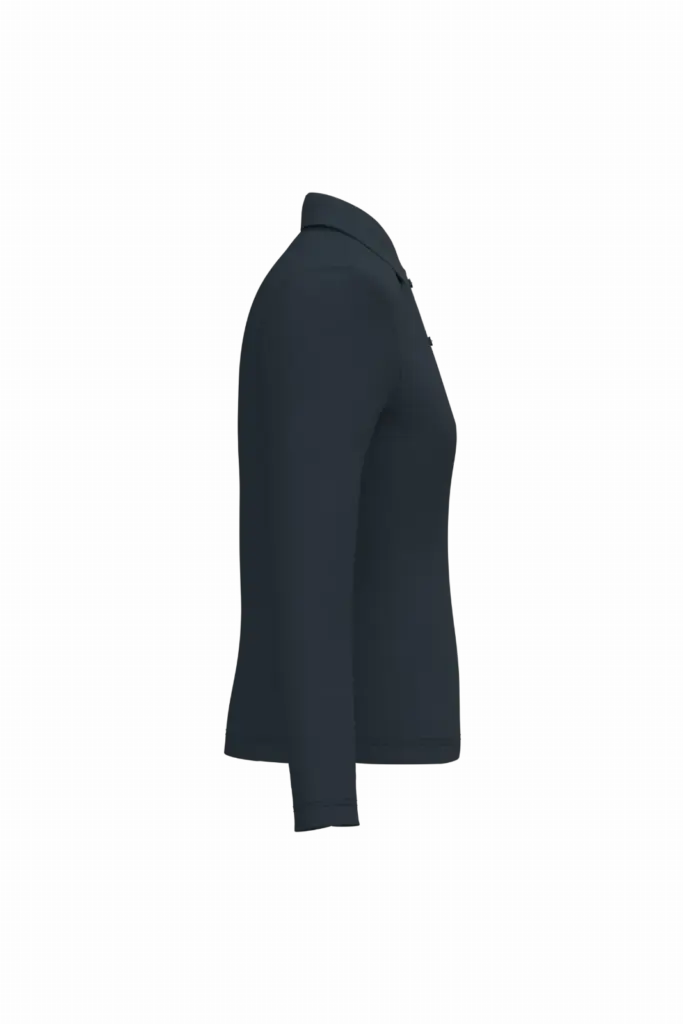Damespolo lange mouwen, navy — productfoto 40