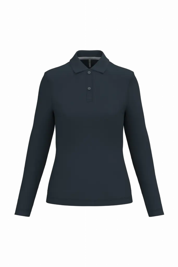 Damespolo lange mouwen, navy — productfoto 41